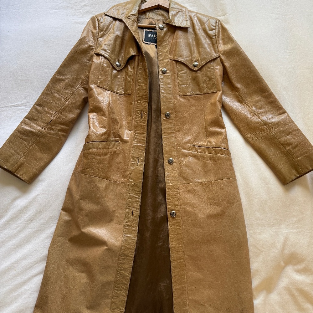 Vintage Long Leather jacket - XS